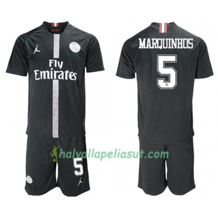 Jalkapallo Pelipaidat Paris Saint Germain Marquinhos 5 Jodan Musta Lasten 3 Paita 2018-2019 Lyhythihainen